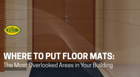 Cover photo is displayed with the blog title text overlayed on a close up photo of a dark grey floor mat in front of a wooden door, seemingly in an office or hospital environment.