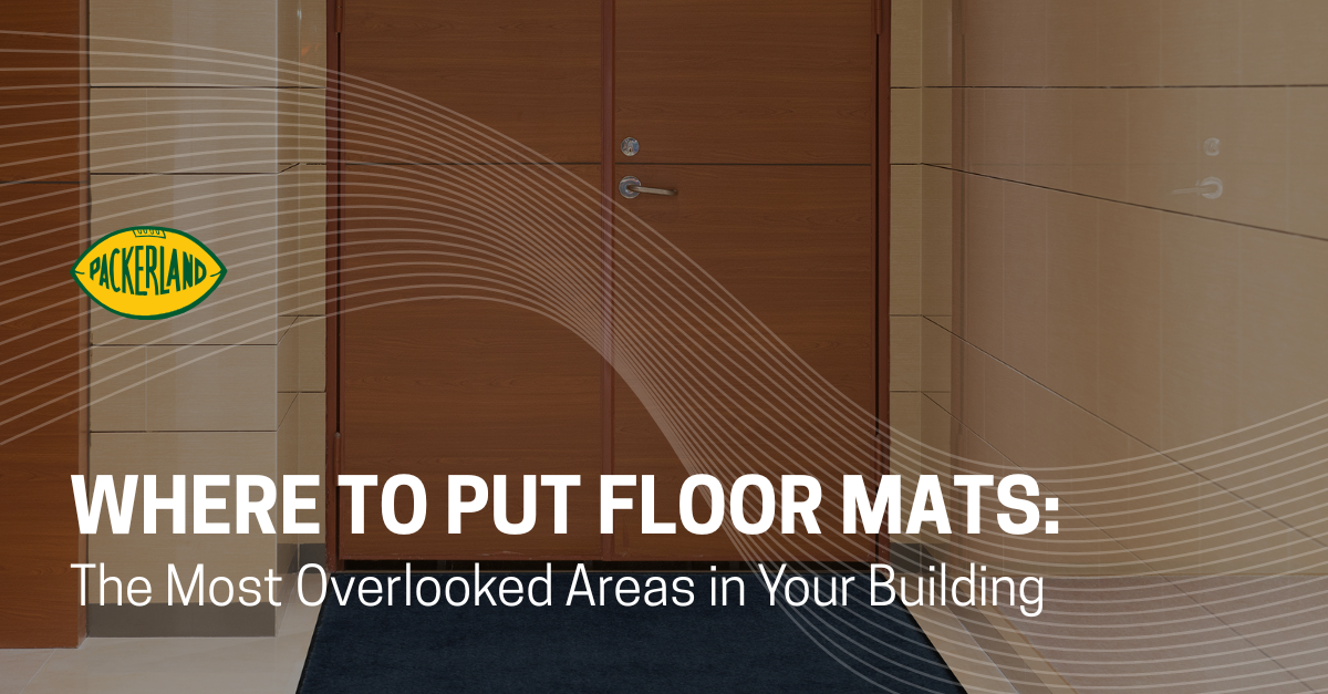 Cover photo is displayed with the blog title text overlayed on a close up photo of a dark grey floor mat in front of a wooden door, seemingly in an office or hospital environment.