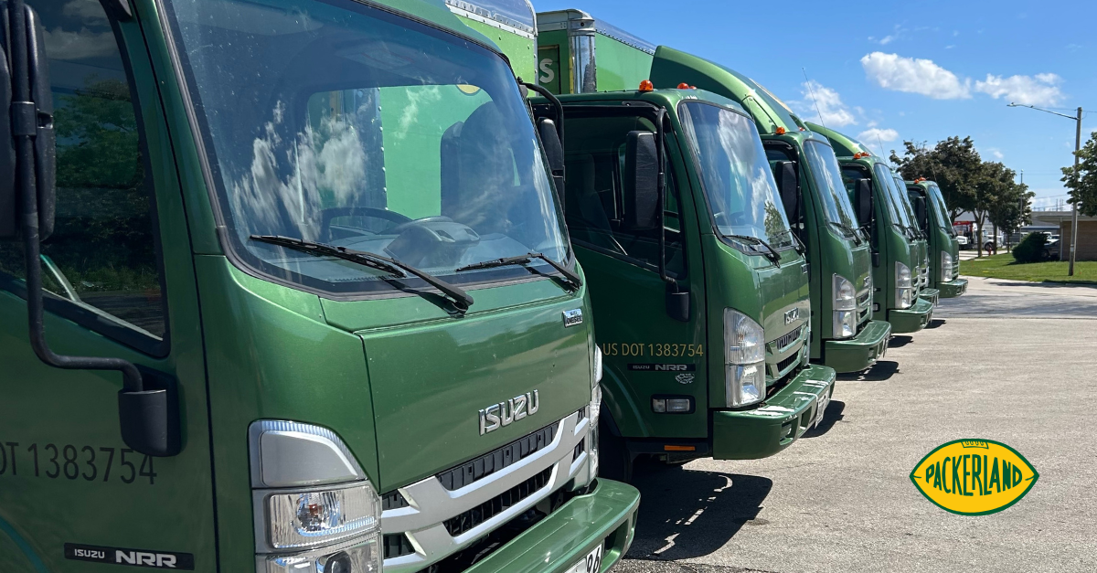 Packerland prioritizes local partners and efficient routes as part of their sustainability practices.